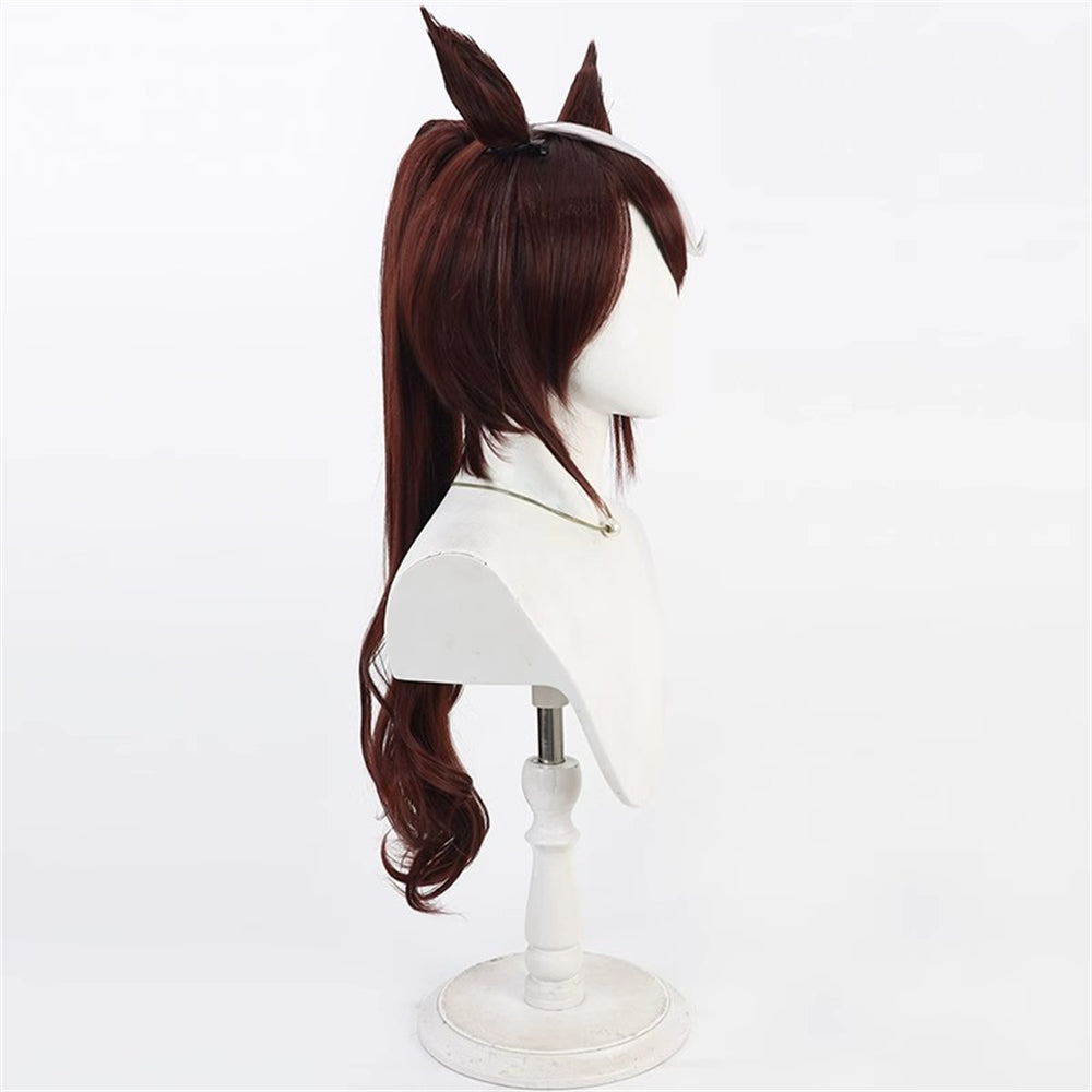 【In Stock】Game Umamusume:Pretty Derby Cosplay ユキノビジン Yukino Bijin Cosplay Wig With Ears and Tail