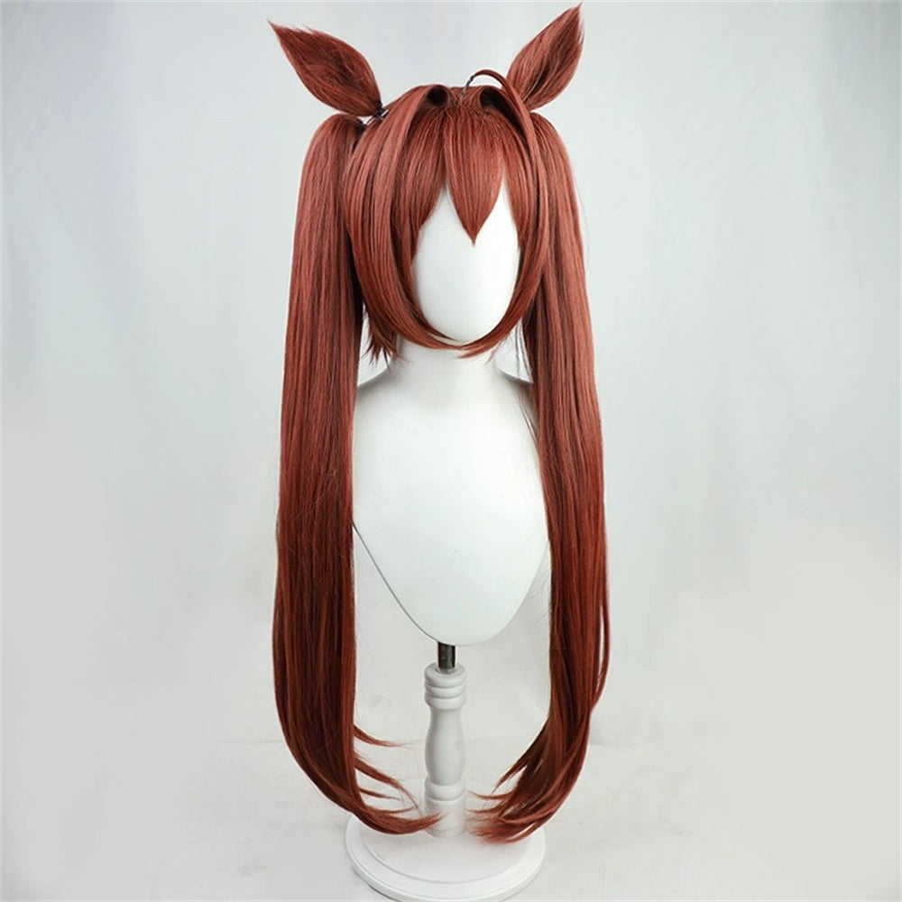 【In Stock】Game Umamusume:Pretty Derby Cosplay ダイワスカーレット Daiwa Scarlet Cosplay Wig With Ears and Tail