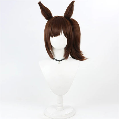 【In Stock】Game Umamusume:Pretty Derby Cosplay Ines Fujin Cosplay Wig With Ears and Tail