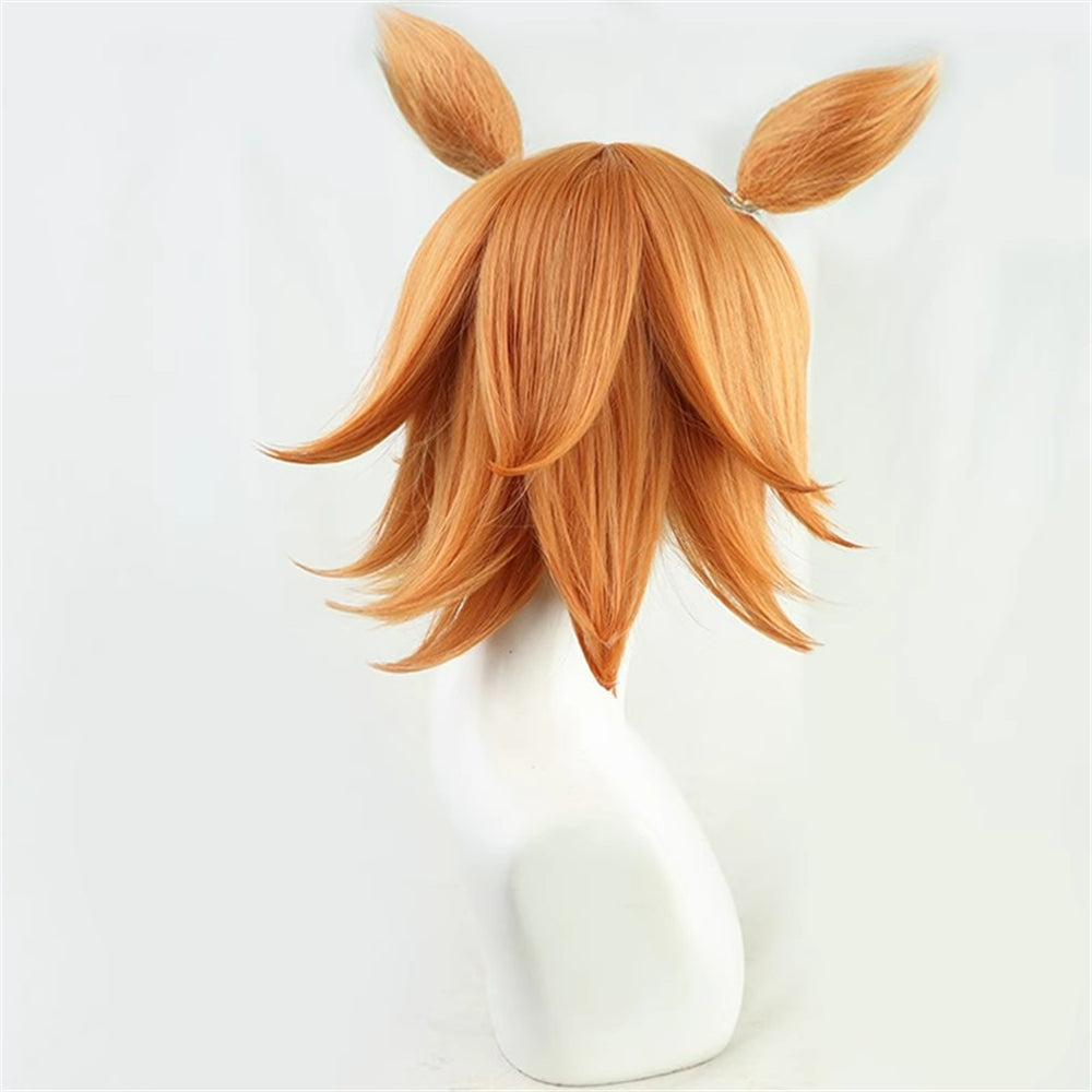 【In Stock】Game Umamusume:Pretty Derby Cosplay マチカネフクキタル Matikanefukukitaru Cosplay Wig With Ears and Tail
