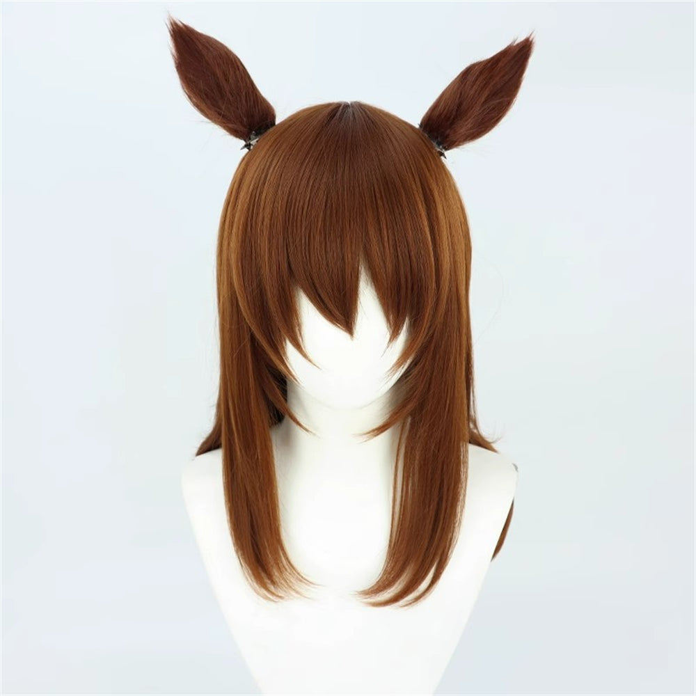 【In Stock】Game Umamusume:Pretty Derby Cosplay ナカヤマフェスタ Nakayama Festa Cosplay Wig With Ears and Tail
