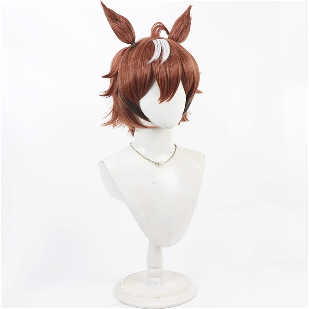 【In Stock】Game Umamusume:Pretty Derby Cosplay シンコウウインディ Shinko Windy Cosplay Wig With Ears and Tail