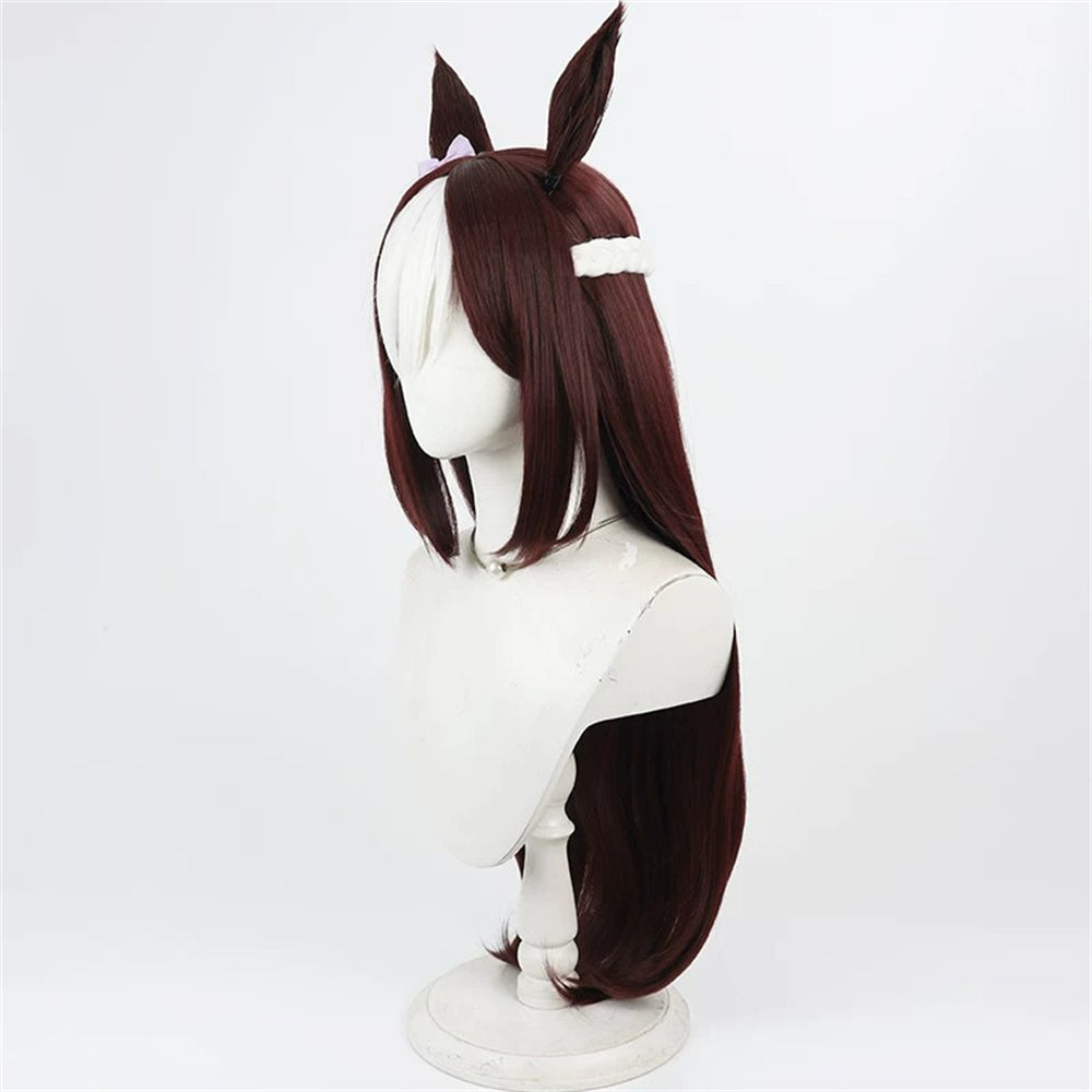 【In Stock】Game Umamusume:Pretty Derby Cosplay スペシャルウィーク Special Week Cosplay Wig Long Hair With Ears and Tail