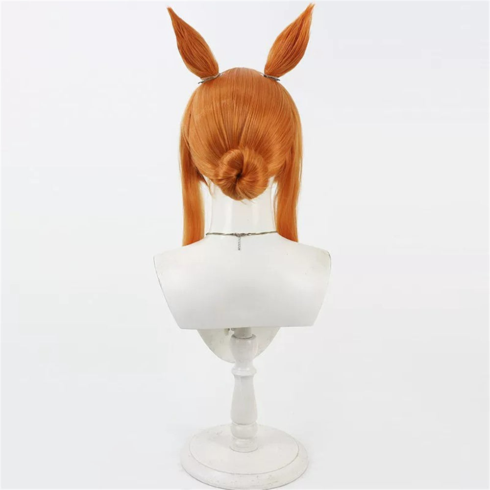 【In Stock】Game Umamusume:Pretty Derby Cosplay Mayano Top Gun Sunlight Bouquet サンライト・ブーケ Cosplay Wig With Ears and Tail