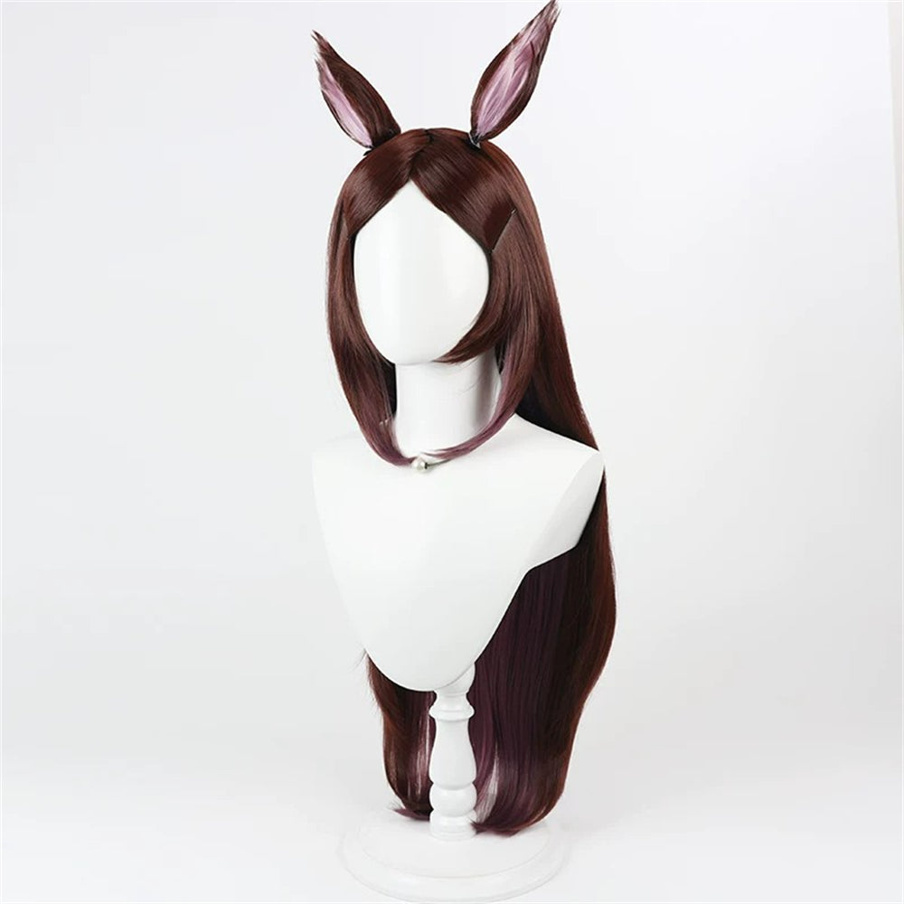 【In Stock】Game Umamusume:Pretty Derby Cosplay Sakura Bakushin O Cosplay Wig With Ears and Tail