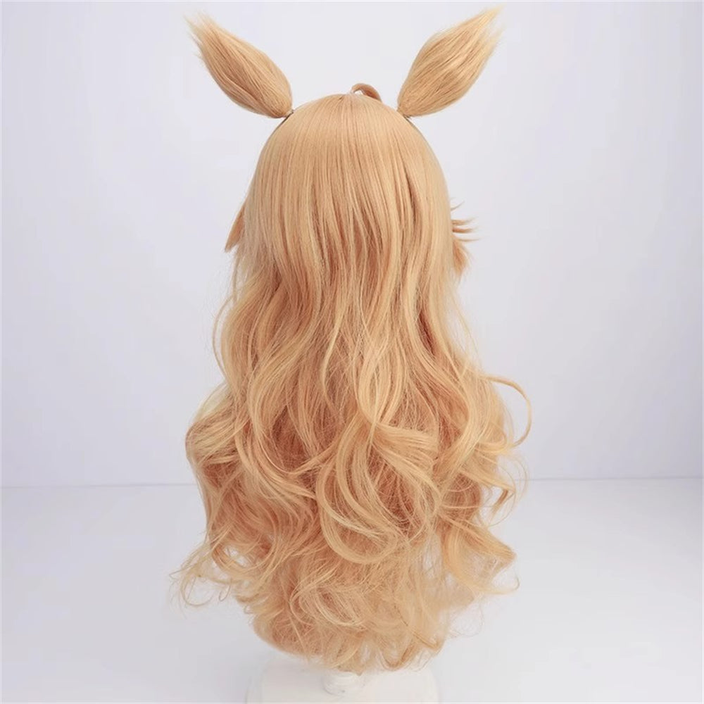 【In Stock】Game Umamusume:Pretty Derby Cosplay ゴールドシチー Gold City Cosplay Wig With Ears and Tail