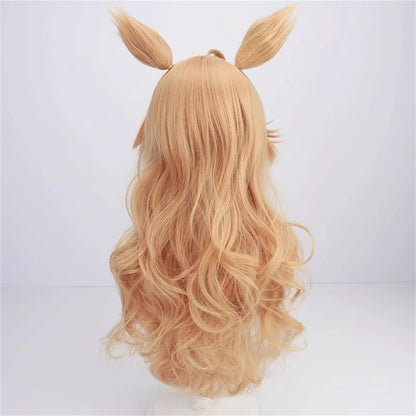 【In Stock】Game Umamusume:Pretty Derby Cosplay ゴールドシチー Gold City Cosplay Wig With Ears and Tail