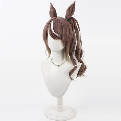 【In Stock】Game Umamusume:Pretty Derby Cosplay ハイキーハロー Highkey Hallo Cosplay Wig With Ears and Tail