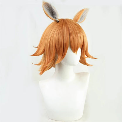 【In Stock】Game Umamusume:Pretty Derby Cosplay マチカネフクキタル Matikanefukukitaru Cosplay Wig With Ears and Tail