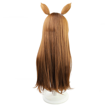 【In Stock】Game Umamusume:Pretty Derby Cosplay グラスワンダー Grass Wonder Cosplay Wig With Ears and Tail