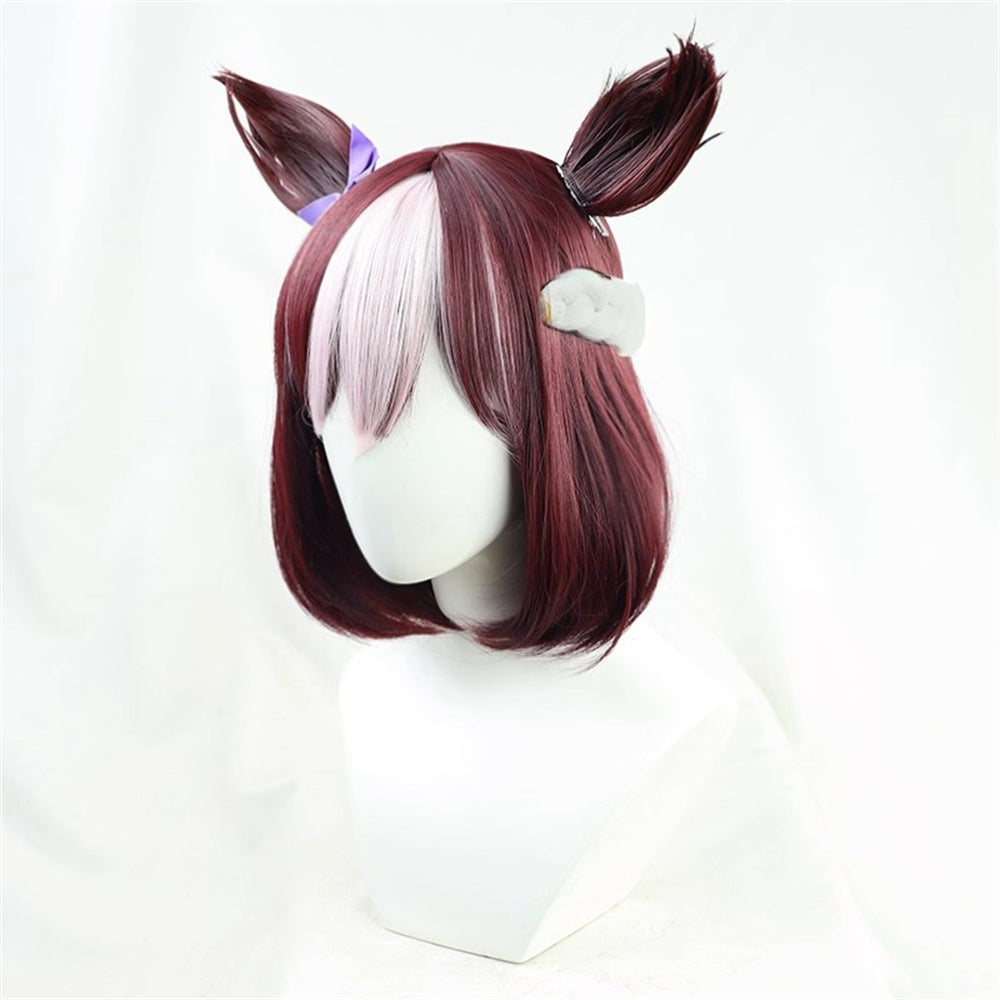 【In Stock】Game Umamusume:Pretty Derby Cosplay スペシャルウィーク Special Week Cosplay Wig With Ears and Tail