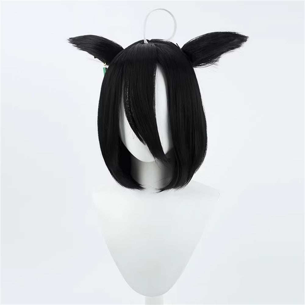 【In Stock】Game Umamusume:Pretty Derby Cosplay マンハッタンカフェ Manhattan Cafe Cosplay Wig Short Hair Style With Ears and Tail