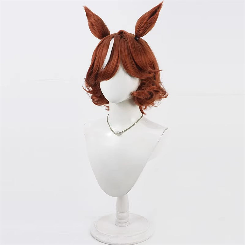 【In Stock】Game Umamusume:Pretty Derby Cosplay ハイセイコー Haiseiko Cosplay Wig With Ears and Tail