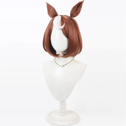 【In Stock】Game Umamusume:Pretty Derby Cosplay ツルマルツヨシ Tsurumaru Tsuyoshi Cosplay Wig With Ears and Tail
