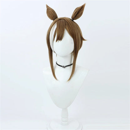【In Stock】Game Umamusume:Pretty Derby Cosplay シュヴァルグラン Cheval Grand Cosplay Wig With Ears and Tail