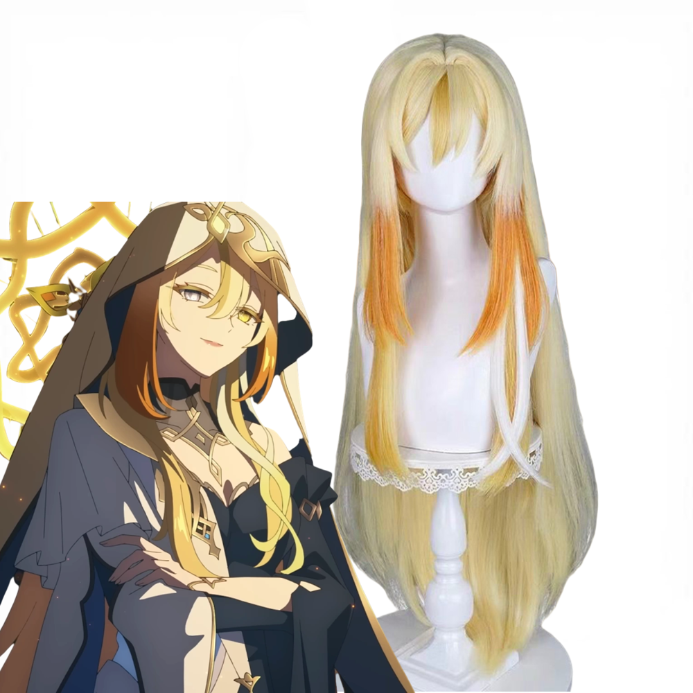 【In Stock】Game Genshin Impact Cosplay Golden Rhinedottir Cosplay Wig