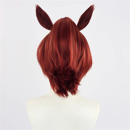 【In Stock】Game Umamusume:Pretty Derby Cosplay ナイスネイチャ Nice Nature Cheerleaders RUN＆WIN Cosplay Wig With Ears and Tail