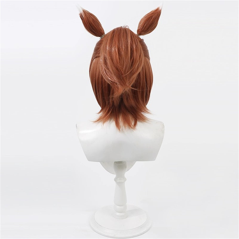【In Stock】Game Umamusume:Pretty Derby Cosplay ヤエノムテキ Yaeno Muteki Cosplay Wig With Ears and Tail