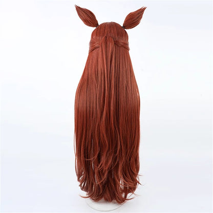 【In Stock】Game Umamusume:Pretty Derby Cosplay ダイワスカーレット Daiwa Scarlet Christmas Cosplay Wig 120cm With Ears and Tail