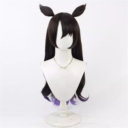 【In Stock】Game Umamusume:Pretty Derby Cosplay サトノクラウン Satono Crown Cosplay Wig With Ears and Tail SwimwearHair Style