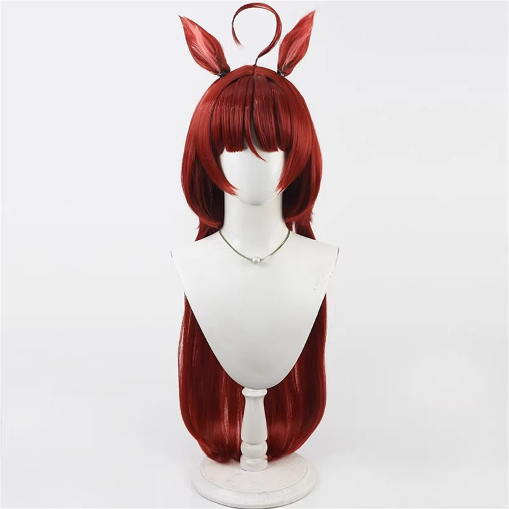 【In Stock】Game Umamusume:Pretty Derby Cosplay レッドディザイア Red Desire Cosplay Wig With Ears and Tail