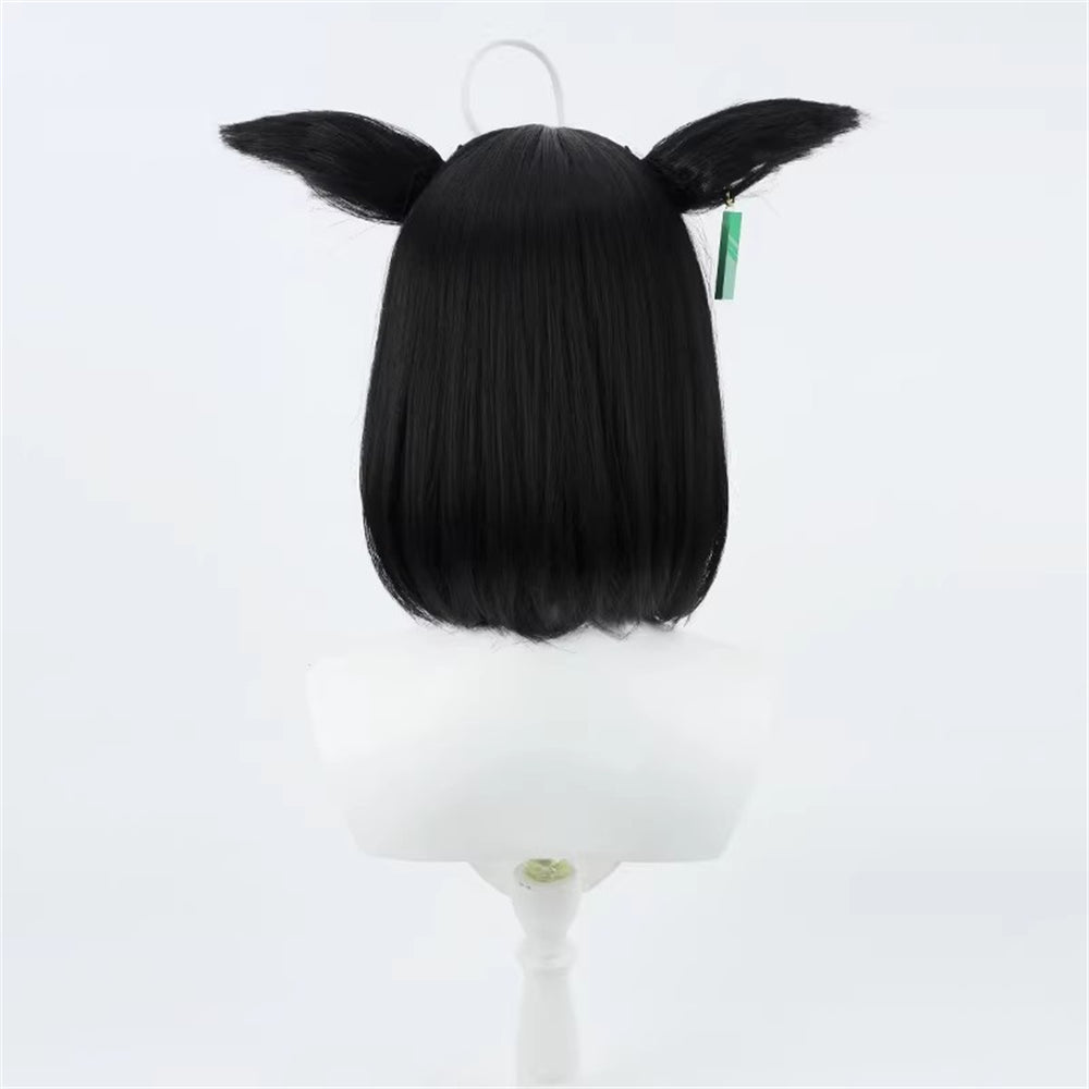 【In Stock】Game Umamusume:Pretty Derby Cosplay マンハッタンカフェ Manhattan Cafe Cosplay Wig Short Hair Style With Ears and Tail