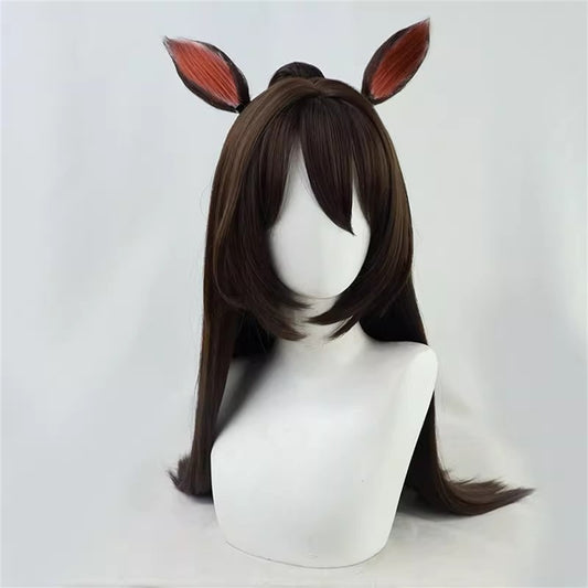 【In Stock】Game Umamusume:Pretty Derby Cosplay エルコンドルパサー El Condor Pasa Cosplay Wig With Ears and Tail