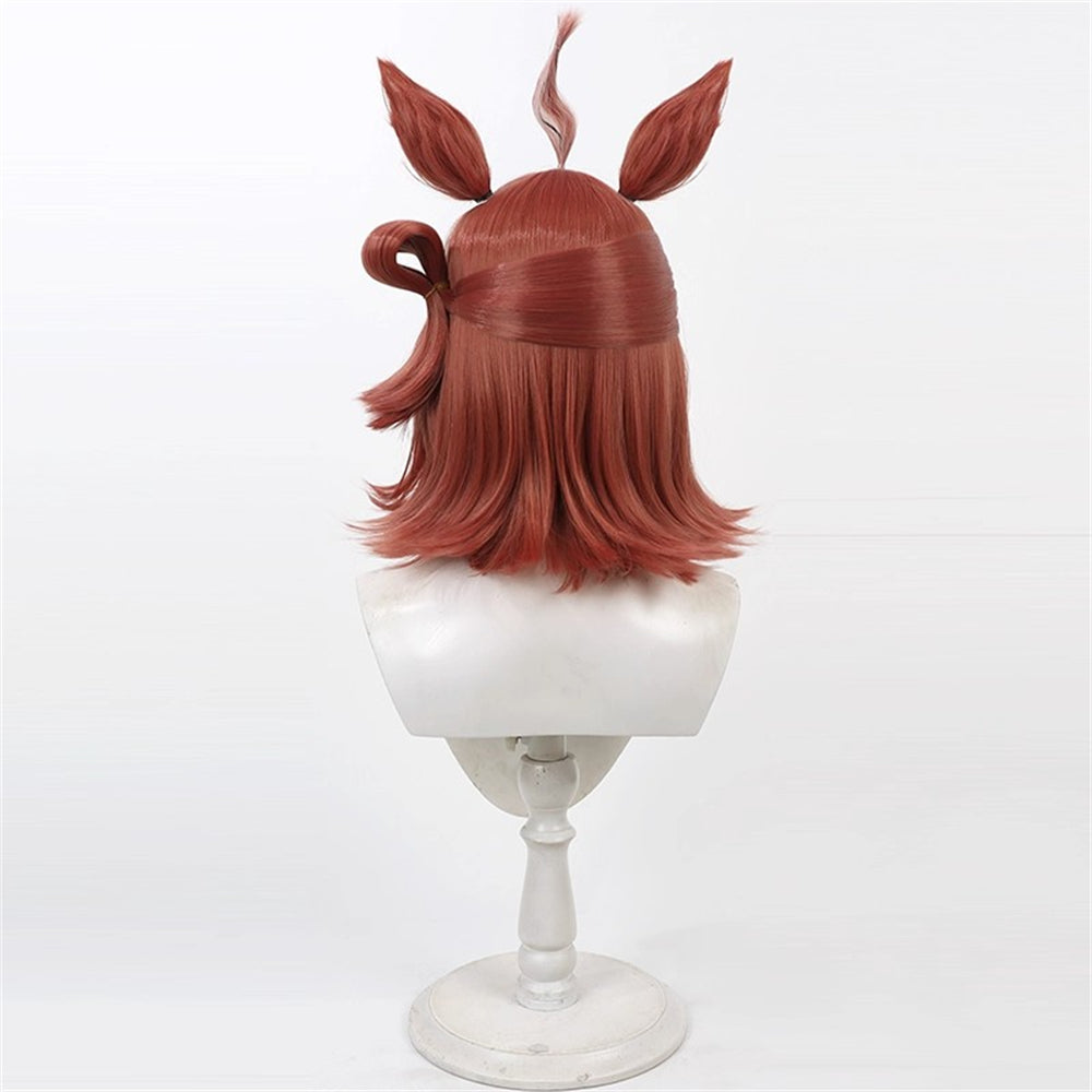【In Stock】Game Umamusume:Pretty Derby Cosplay ラインクラフト Rhein Kraft Cosplay Wig With Ears and Tail
