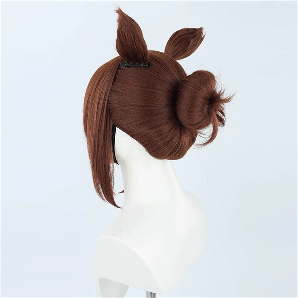 【In Stock】Game Umamusume:Pretty Derby Cosplay ファインモーション Noble Seamair Cosplay Wig With Ears and Tail