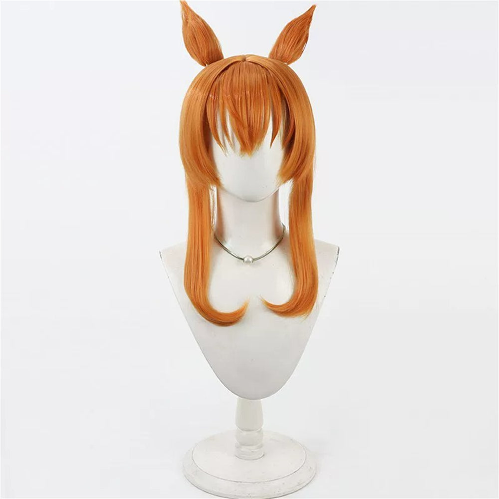 【In Stock】Game Umamusume:Pretty Derby Cosplay Mayano Top Gun Sunlight Bouquet サンライト・ブーケ Cosplay Wig With Ears and Tail