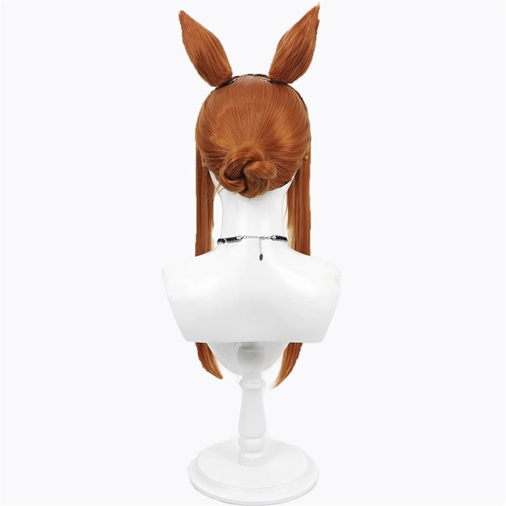 【In Stock】Game Umamusume:Pretty Derby Cosplay サイレンススズカ Silence Suzuka Swimwear Style Cosplay Wig With Ears and Tail