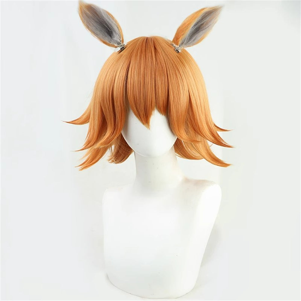 【In Stock】Game Umamusume:Pretty Derby Cosplay マチカネフクキタル Matikanefukukitaru Cosplay Wig With Ears and Tail