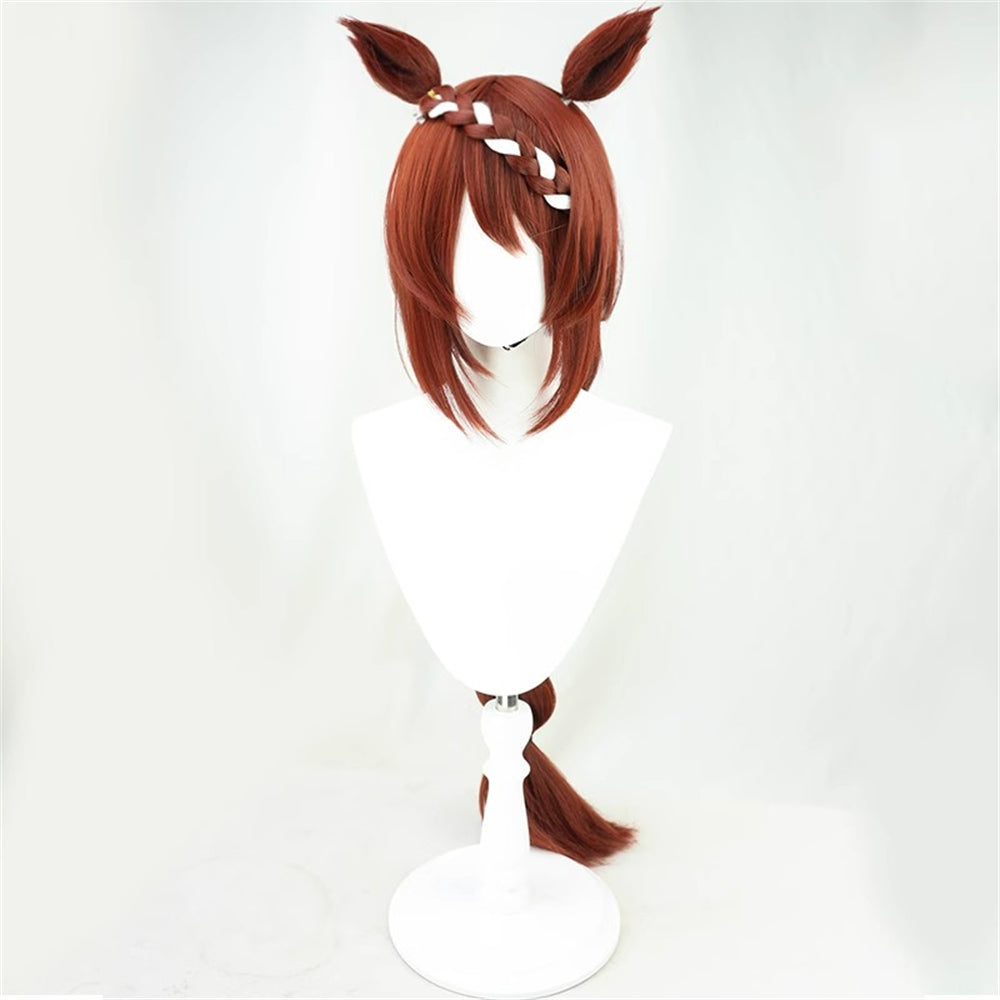 【In Stock】Game Umamusume:Pretty Derby Cosplay スーパークリーク Super Creek Cosplay Wig With Ears and Tail