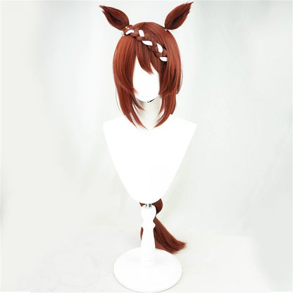 【In Stock】Game Umamusume:Pretty Derby Cosplay スーパークリーク Super Creek Cosplay Wig With Ears and Tail