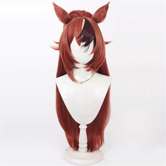 【In Stock】Game Umamusume:Pretty Derby Cosplay バブルガムフェロー Bubble Gum Fellow Cosplay Wig With Ears and Tail