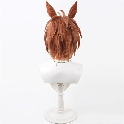【In Stock】Game Umamusume:Pretty Derby Cosplay ビコーペガサス Biko Pegasus Cosplay Wig With Ears and Tail