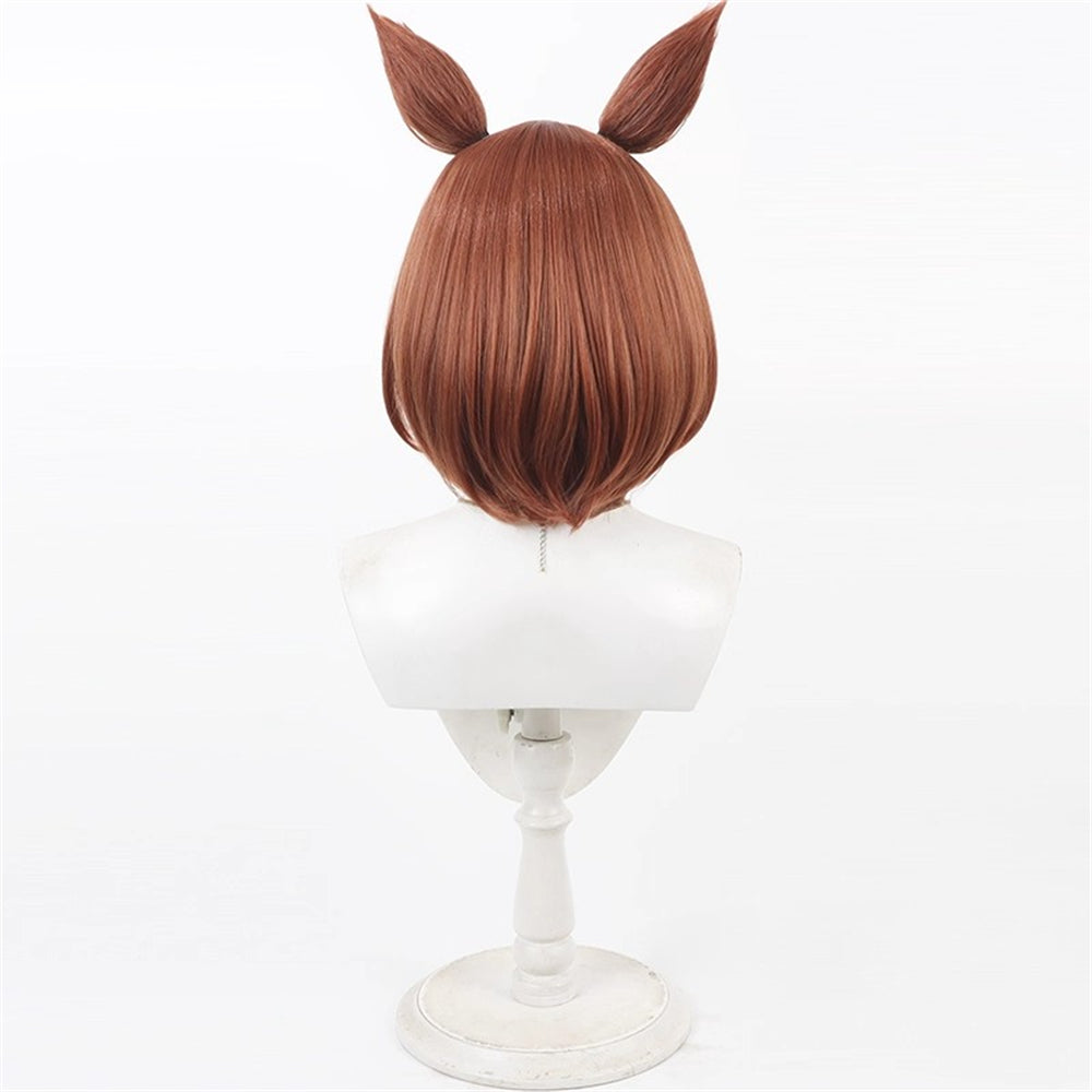 【In Stock】Game Umamusume:Pretty Derby Cosplay ツルマルツヨシ Tsurumaru Tsuyoshi Cosplay Wig With Ears and Tail