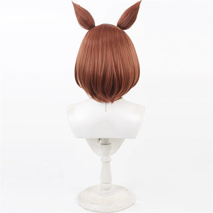 【In Stock】Game Umamusume:Pretty Derby Cosplay ツルマルツヨシ Tsurumaru Tsuyoshi Cosplay Wig With Ears and Tail