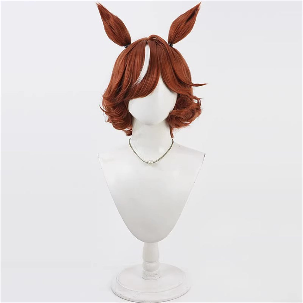 【In Stock】Game Umamusume:Pretty Derby Cosplay ハイセイコー Haiseiko Cosplay Wig With Ears and Tail