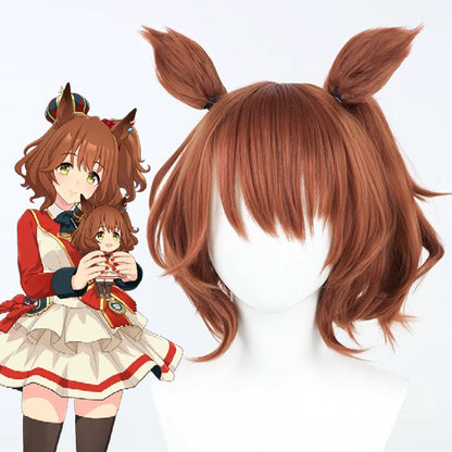 【In Stock】Game Umamusume:Pretty Derby Cosplay Aston Machan Cosplay Wig With Ears and Tail