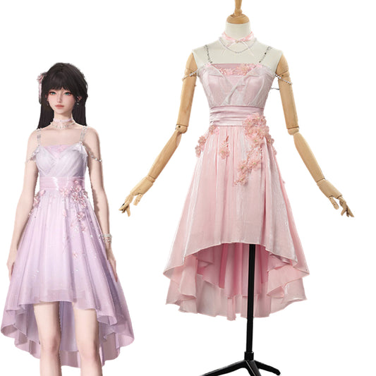 【In Stock】Game Love and Deepspace Cosplay Protagonist MC Deepspace Hunter Cosplay Costume Pink Color Dress