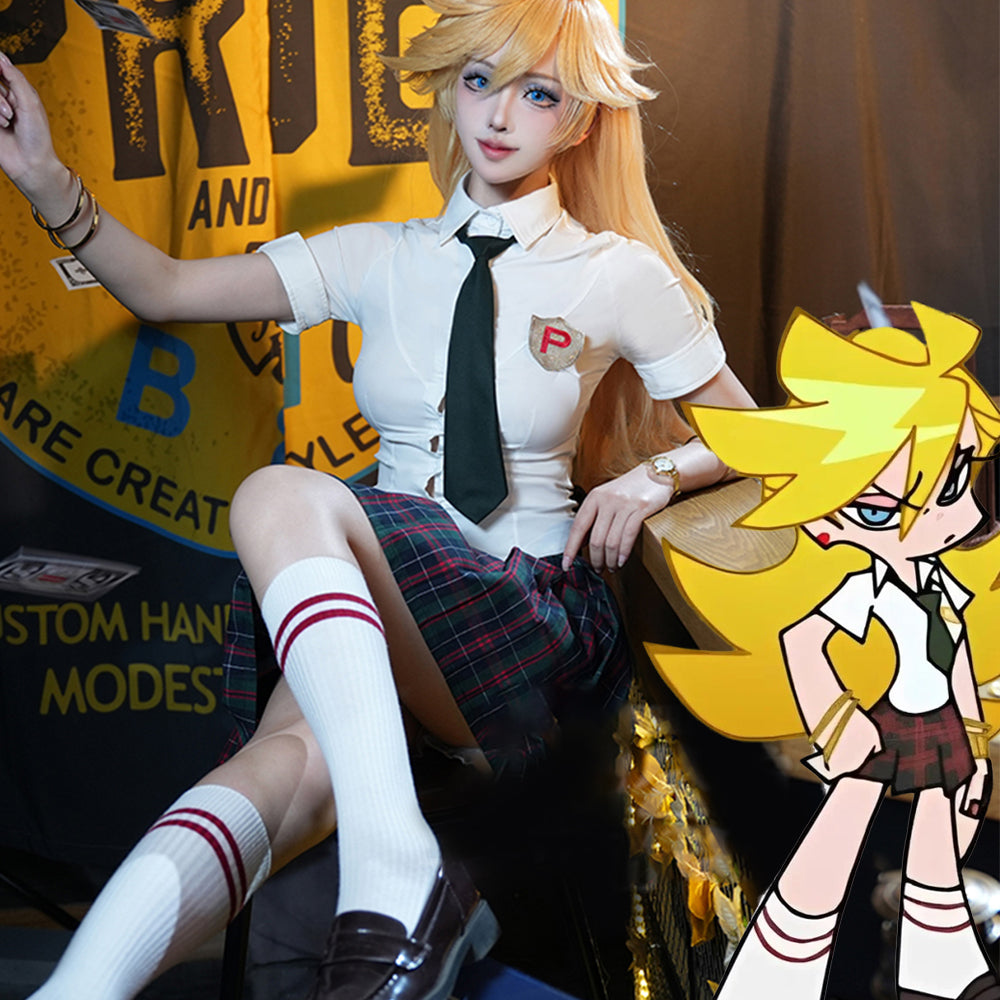 【In Stock】Anime Panty & Stocking with Garterbelt Cosplay Panty Stocking School Uniform Cosplay Costume
