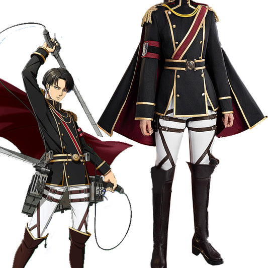 【In Stock】Anime Attack On Titan Cosplay Levi Cosplay Costume
