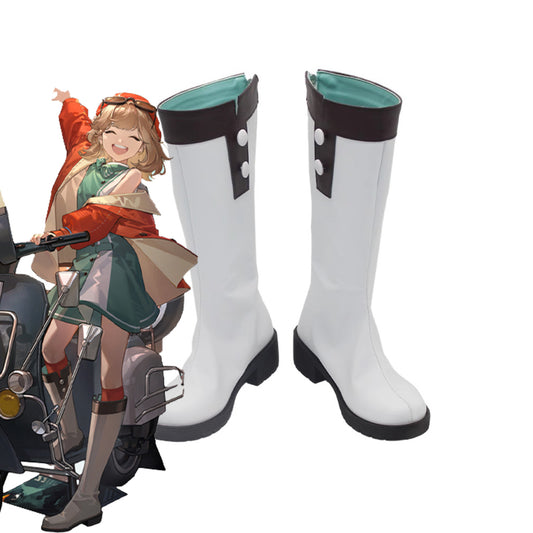 Game Reverse:1999 Cosplay Regulus Cosplay Shoes White Color Long Boots