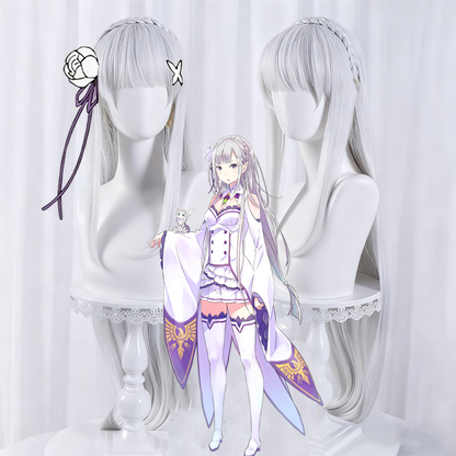 【In Stock】Anime Re:Zero − Starting Life in Another World Cosplay Emilia Cosplay Wig