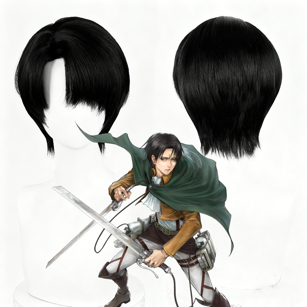 【In Stock】Anime Attack On Titan Cosplay Levi Ackerman Captain Levi Cosplay Wig