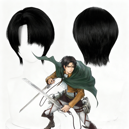 【In Stock】Anime Attack On Titan Cosplay Levi Ackerman Captain Levi Cosplay Wig