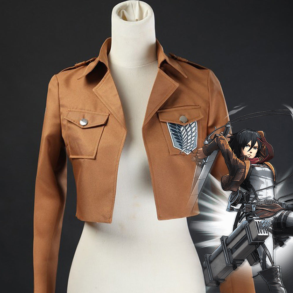 【In Stock】Anime Attack On Titan Cosplay Survey Corps Leather Suit Jacket Cosplay Costume - Cosplay Costumes