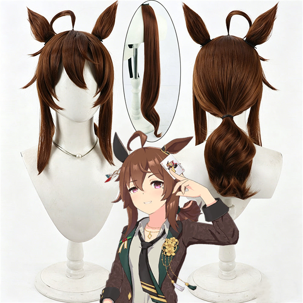 【In Stock】Game Umamusume:Pretty Derby Cosplay ナカヤマフェスタ Nakayama Festa (Christmas) Cosplay Wig With Ears and Tail