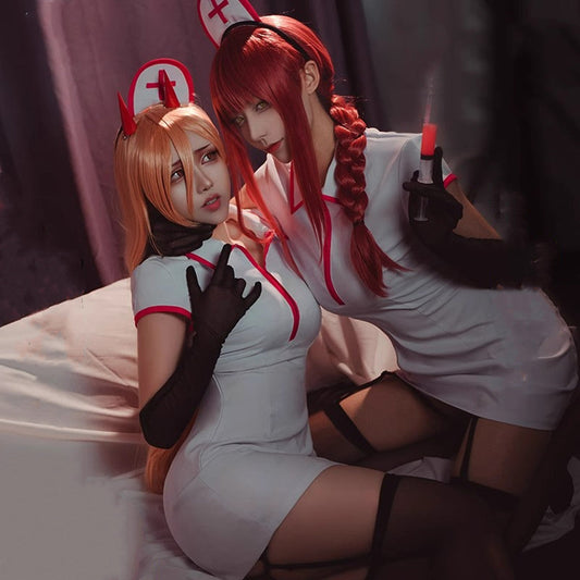 【In Stock】Anime Chainsaw Man Cosplay The Nurse Outfit Makima Cosplay Costume - Cosplay Costumes